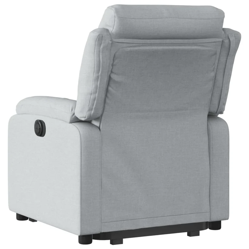 Fauteuil relax TV rembourrage confortable fonction de levage électrique en tissu gris clair DEC027902