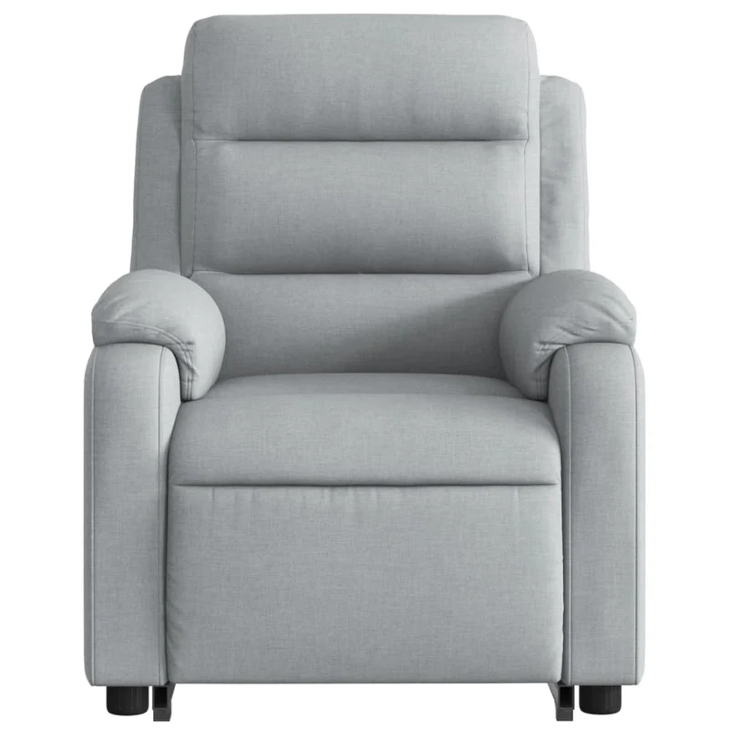 Fauteuil relax TV rembourrage confortable fonction de levage électrique en tissu gris clair DEC027902