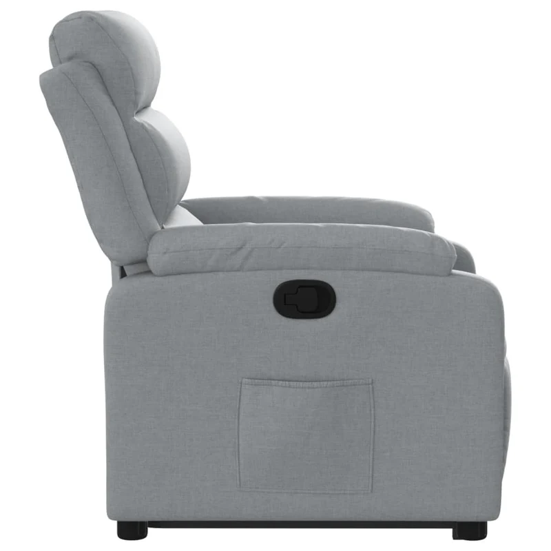 Fauteuil relax TV rembourrage confortable fonction de levage électrique en tissu gris clair DEC027902
