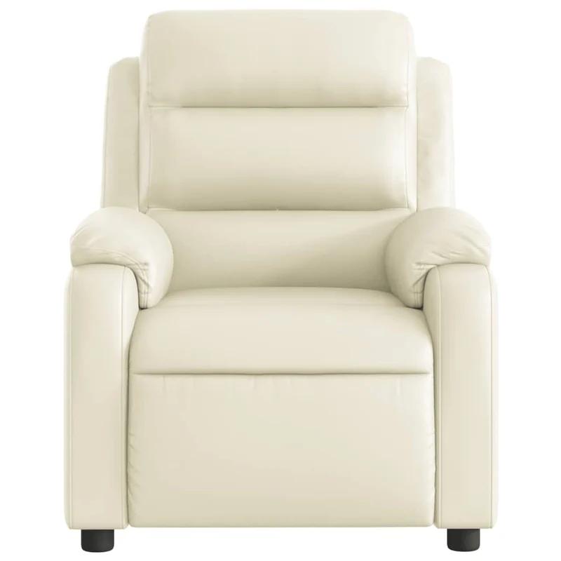 Fauteuil de relaxation TV fonction massage inclinable électrique en PVC crème DEC027148