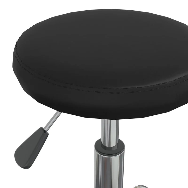 Tabouret de travail sur roulettes hauteur réglable cadre en acier siège en PVC noir DEC025049