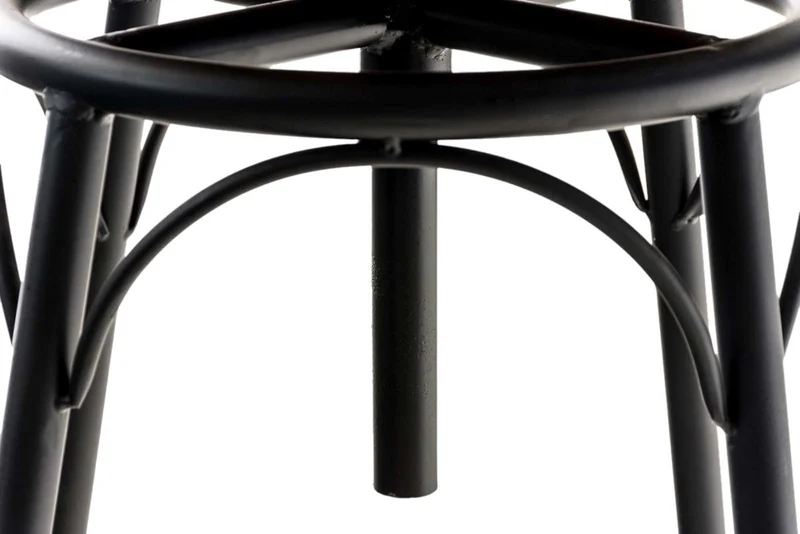 Lot de 2 tabourets de bar style industriel contemporain hauteur réglable en métal noir et assise en bois clair 10_0004019