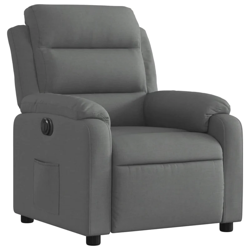 Fauteuil relax TV fonction d'inclinaison électrique très confortable en tissu gris DEC028344