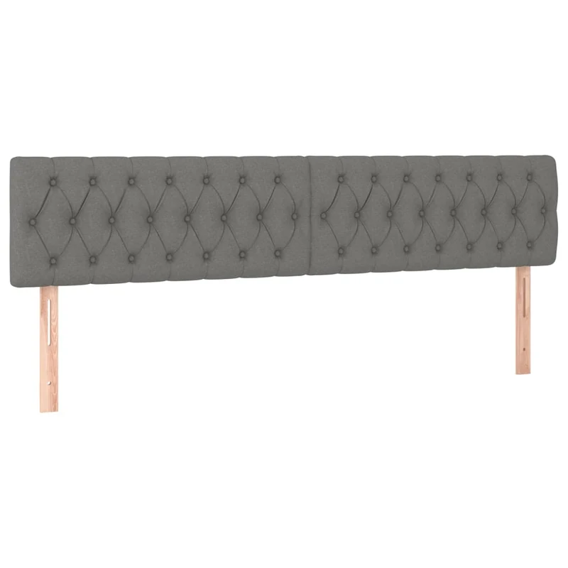 Tête de lit accessoire couchage chambre à coucher meuble à LED 200 x 7 x 78/88 cm tissu gris foncé TDL0201069