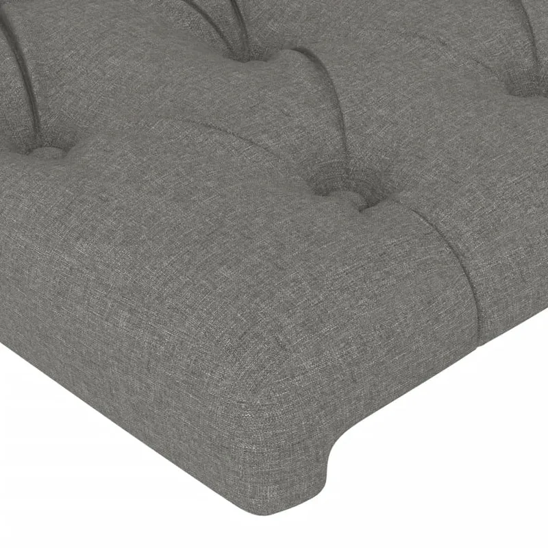 Tête de lit accessoire couchage chambre à coucher meuble à LED 203 x 16 x 78/88 cm tissu gris foncé TDL0201054