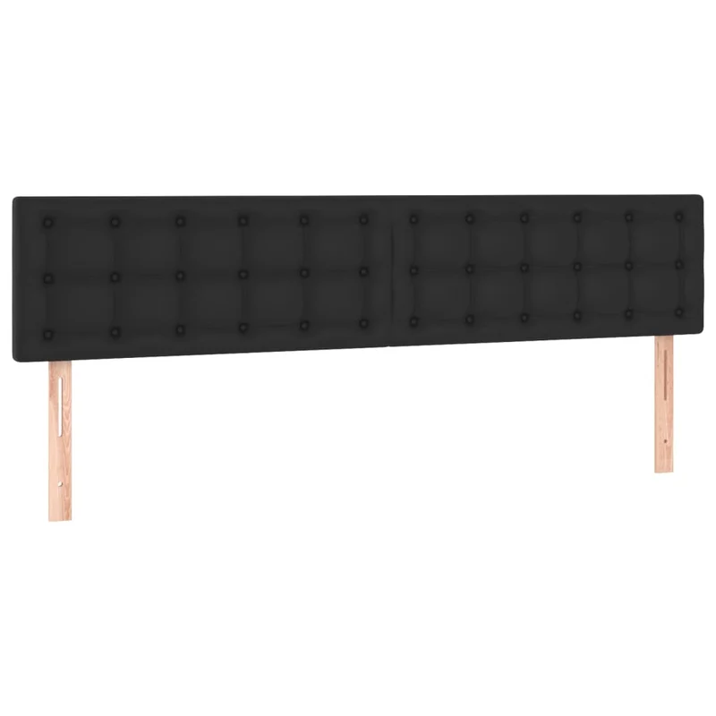Tête de lit accessoire couchage chambre à coucher meuble à LED 200 x 5 x 78/88 cm synthétique noir TDL0200627