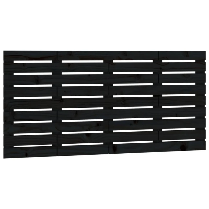 Tête de lit accessoire couchage chambre à coucher meuble murale 126 x 3 x 63 cm bois massif noir TDL0202547