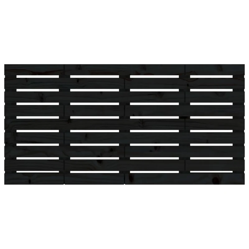 Tête de lit accessoire couchage chambre à coucher meuble murale 126 x 3 x 63 cm bois massif noir TDL0202547