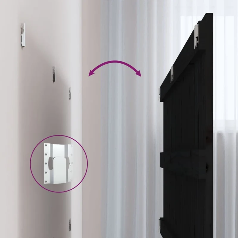 Tête de lit accessoire couchage chambre à coucher meuble murale style palette 127,5 x 3 x 60 cm bois massif noir TDL0202544