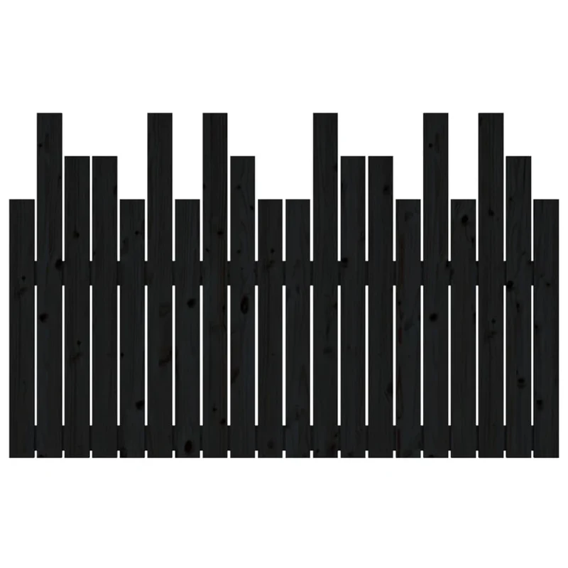 Tête de lit accessoire couchage chambre à coucher meuble murale style palette 127,5 x 3 x 80 cm bois massif noir TDL0202543