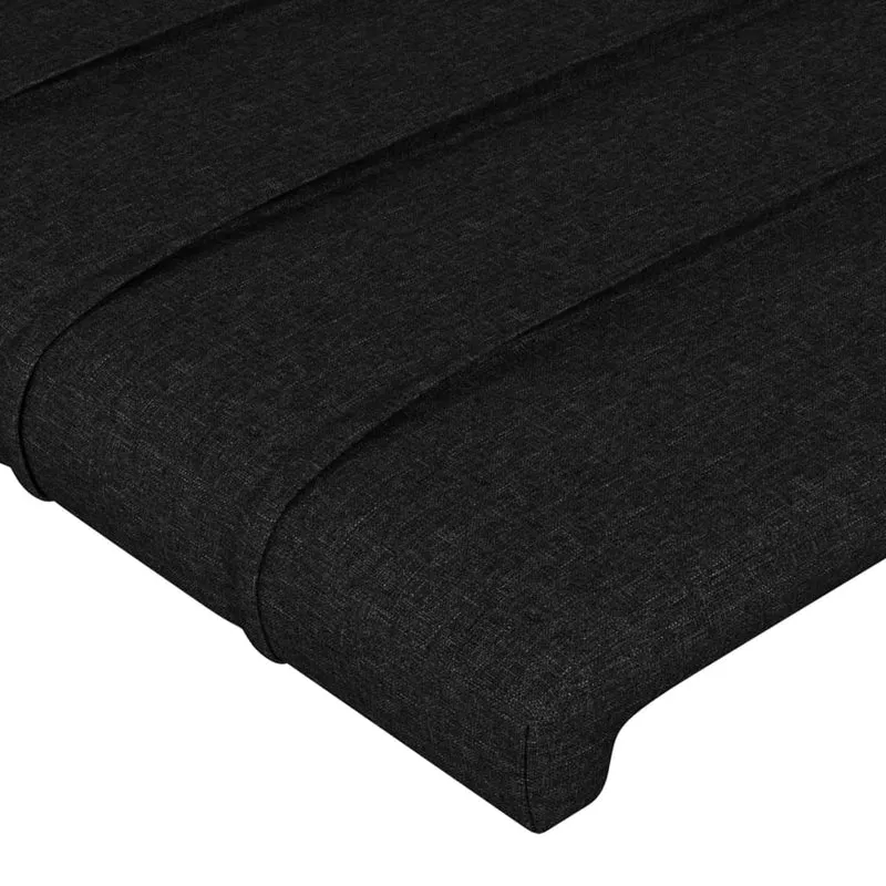 Tête de lit accessoire couchage chambre à coucher meuble 90 x 5 x 78/88 cm tissu noir TDL0202079