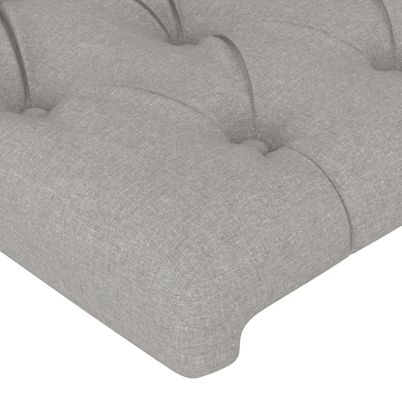 Tête de lit accessoire couchage chambre à coucher meuble à LED 93 x 16 x 118/128 cm tissu gris clair TDL0201229