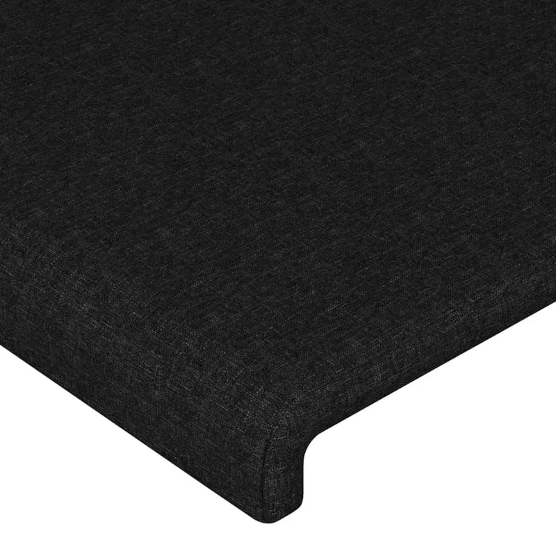 Tête de lit accessoire couchage chambre à coucher meuble à LED 100 x 5 x 78/88 cm tissu noir TDL0200752