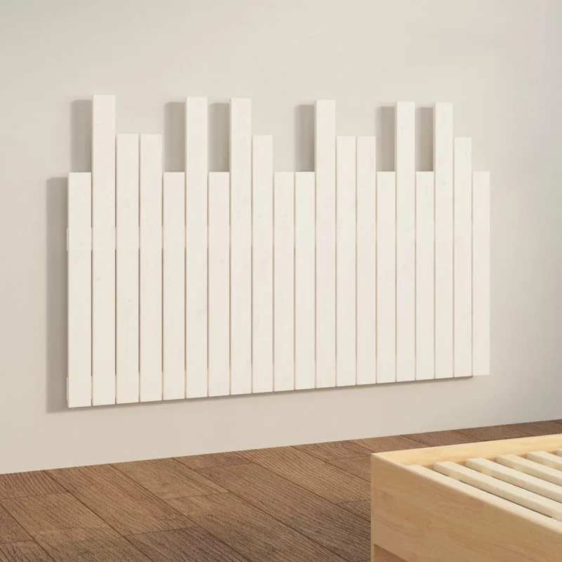 Tête de lit accessoire couchage chambre à coucher meuble murale style palette 127,5 x 3 x 80 cm bois massif blanc TDL0202729
