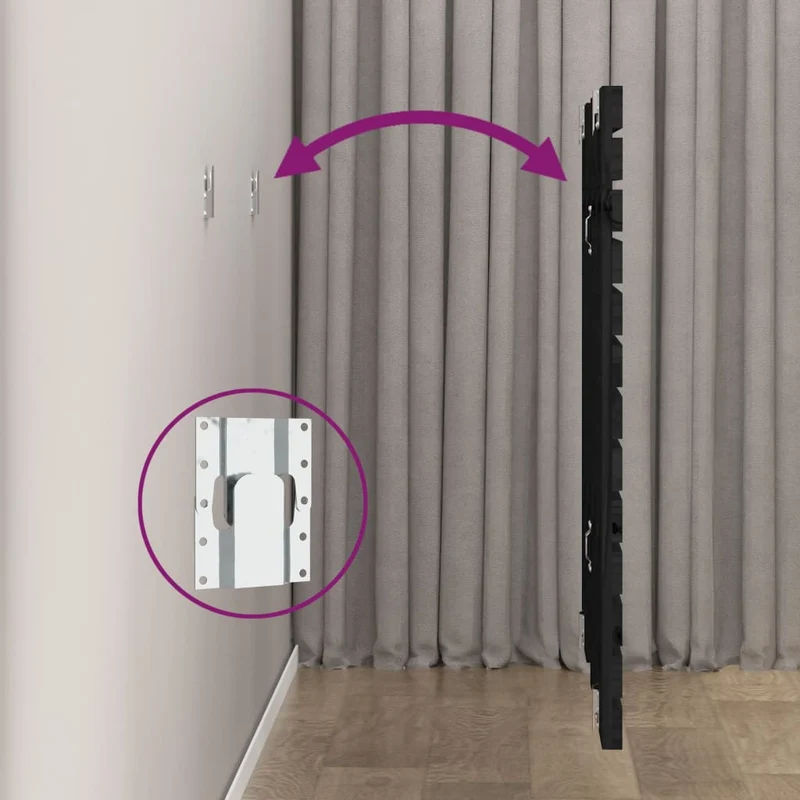 Tête de lit accessoire couchage chambre à coucher meuble murale style palette 126 x 3 x 91,5 cm bois massif noir TDL0202546