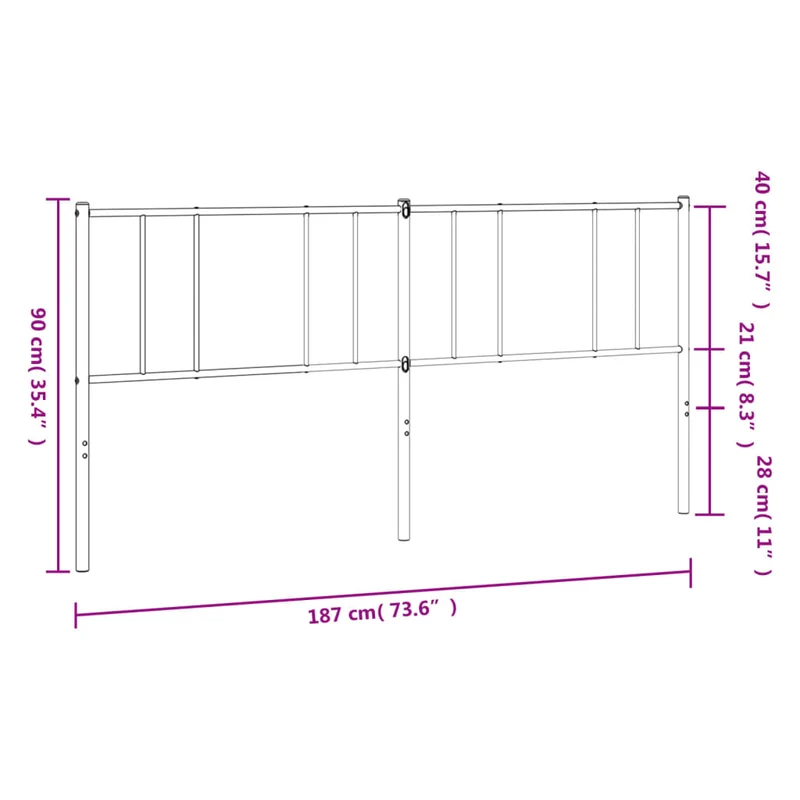 Tête de lit accessoire couchage chambre à coucher meuble 180 cm métal blanc TDL0202470
