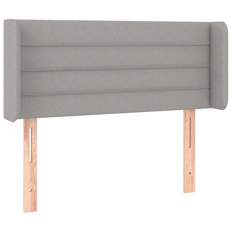 Tête de lit accessoire couchage chambre à coucher meuble à LED 103 x 16 x 78/88 cm tissu gris clair TDL0201425