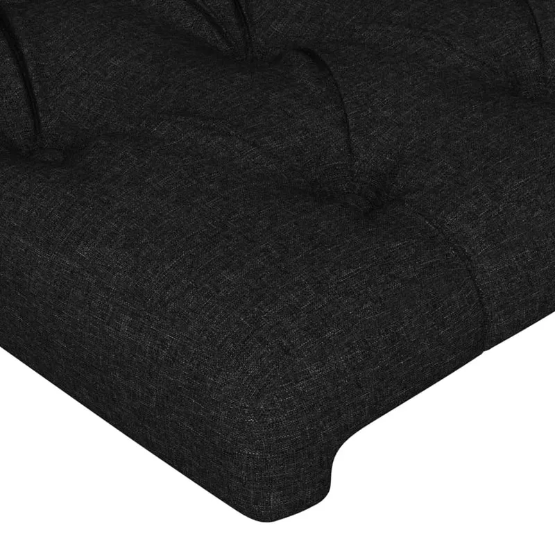 Tête de lit accessoire couchage chambre à coucher meuble à LED 100 x 7 x 118/128 cm tissu noir TDL0200746
