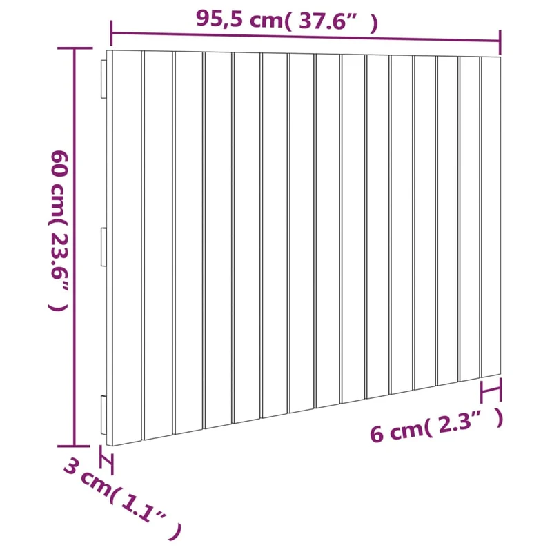 Tête de lit accessoire couchage chambre à coucher meuble murale style palette 95,5 x 3 x 60 cm bois massif de pin TDL0202744