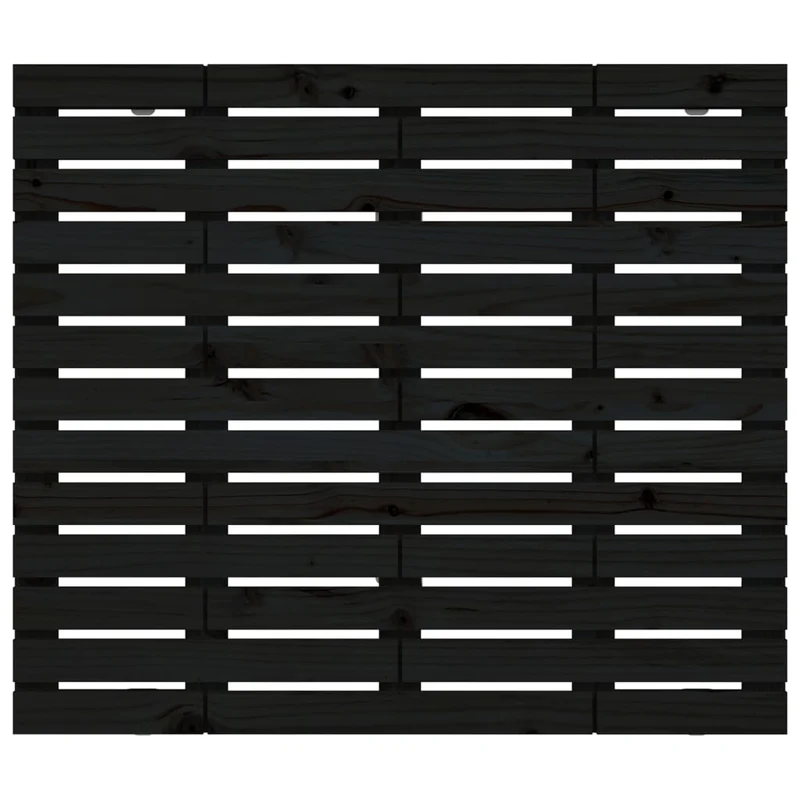 Tête de lit accessoire couchage chambre à coucher meuble murale style palette 96 x 3 x 91,5 cm Bois massif noir TDL0202493
