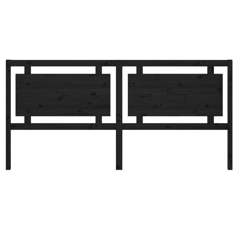 Tête de lit accessoire couchage chambre à coucher meuble 205,5 x 4 x 100 cm bois de pin noir TDL0202154