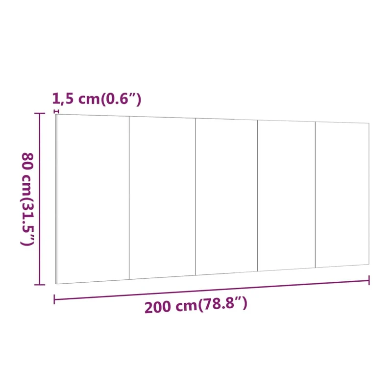 Tête de lit accessoire couchage chambre à coucher meuble 200 x 1,5 x 80 cm MDF gris TDL0203236