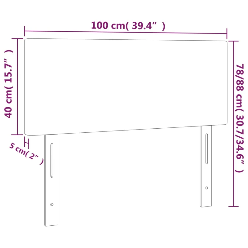Tête de lit accessoire couchage chambre à coucher meuble 100 x 5 x 78/88 cm tissu gris clair TDL0203232