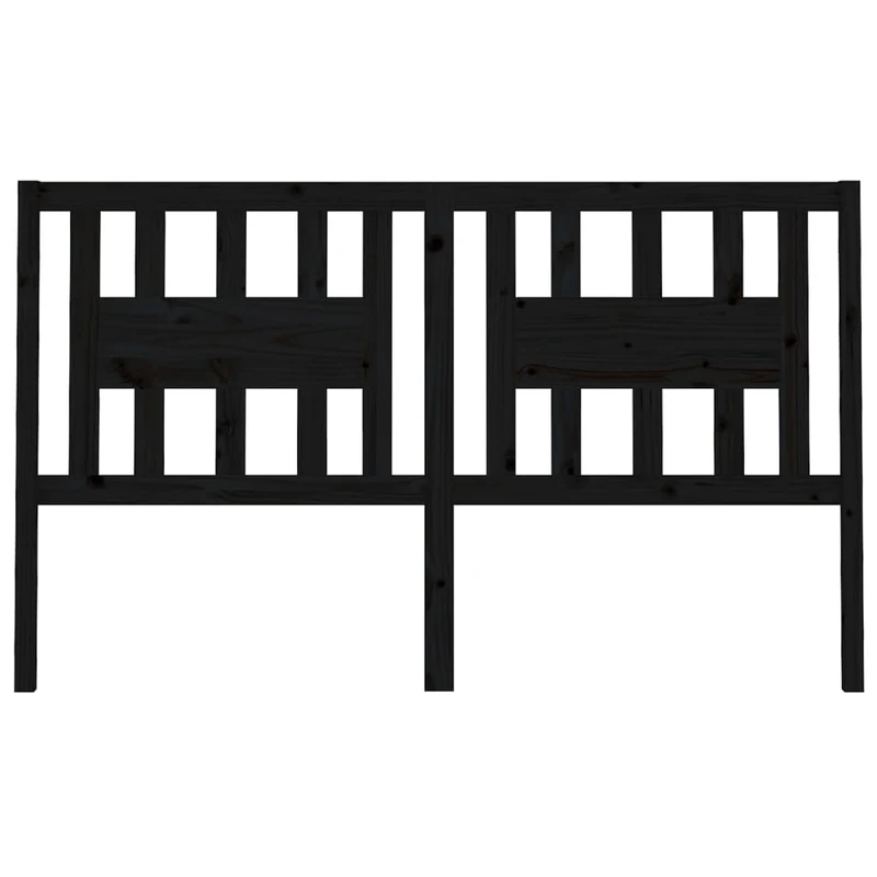 Tête de lit accessoire couchage chambre à coucher meuble 126 x 4 x 100 cm bois de pin noir TDL0202334