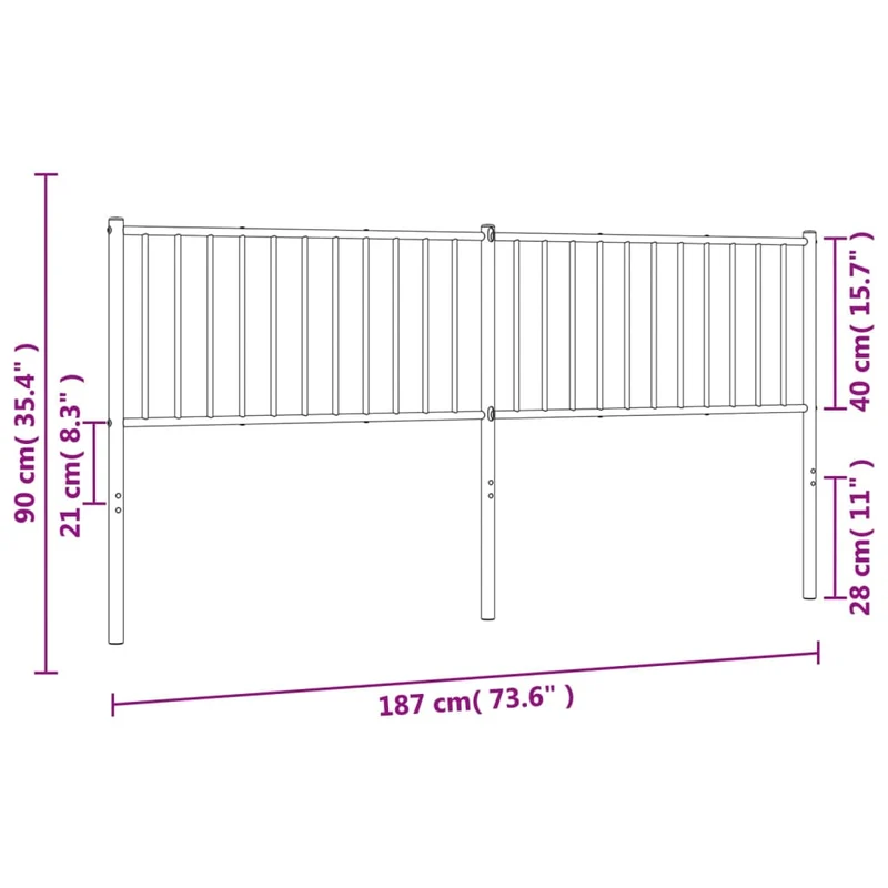 Tête de lit accessoire couchage chambre à coucher meuble 180 cm métal blanc TDL0202469