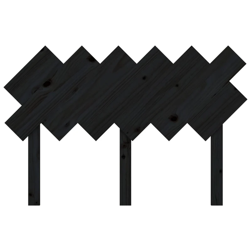 Tête de lit accessoire couchage chambre à coucher meuble 122,5 x 3 x 80,5 cm bois de pin noir TDL0202351