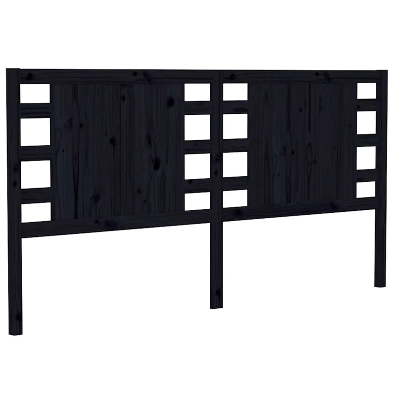 Tête de lit accessoire couchage chambre à coucher meuble 146 x 4 x 100 cm bois de pin noir TDL0202276
