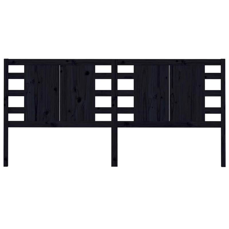 Tête de lit accessoire couchage chambre à coucher meuble 146 x 4 x 100 cm bois de pin noir TDL0202276