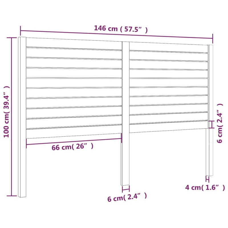 Tête de lit accessoire couchage chambre à coucher meuble 146 x 4 x 100 cm bois de pin noir TDL0202270