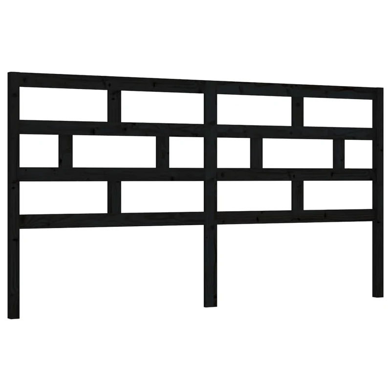 Tête de lit accessoire couchage chambre à coucher meuble 186 x 4 x 100 cm bois de pin noir TDL0202184