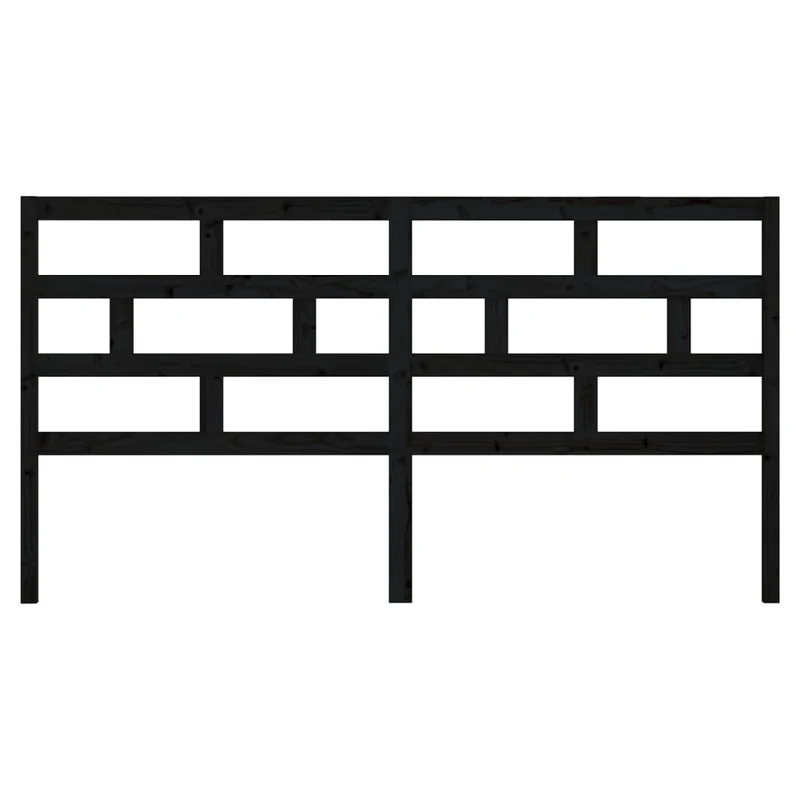 Tête de lit accessoire couchage chambre à coucher meuble 206 x 4 x 100 cm bois de pin noir TDL0202148