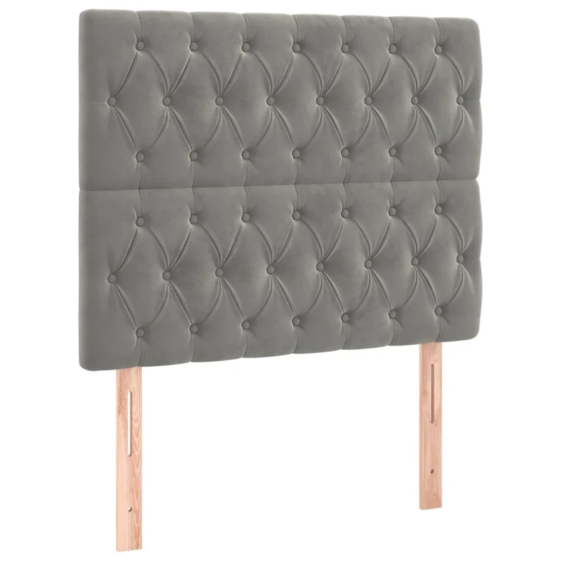Tête de lit accessoire couchage chambre à coucher meuble à LED 100 x 7 x 118/128 cm tissu velours gris clair TDL0201441
