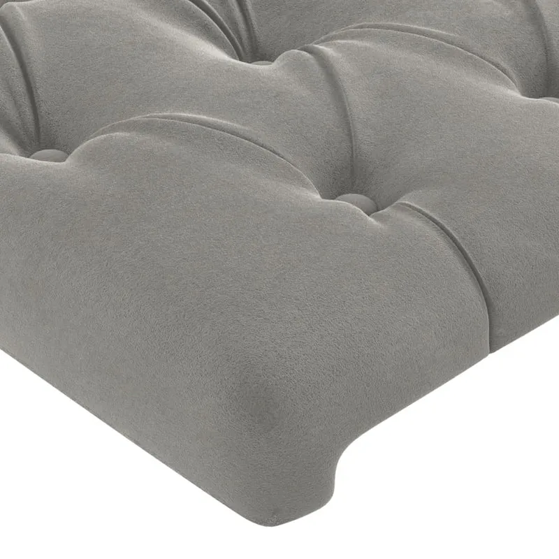 Tête de lit accessoire couchage chambre à coucher meuble à LED 103 x 16 x 118/128 cm tissu velours gris clair TDL0201432