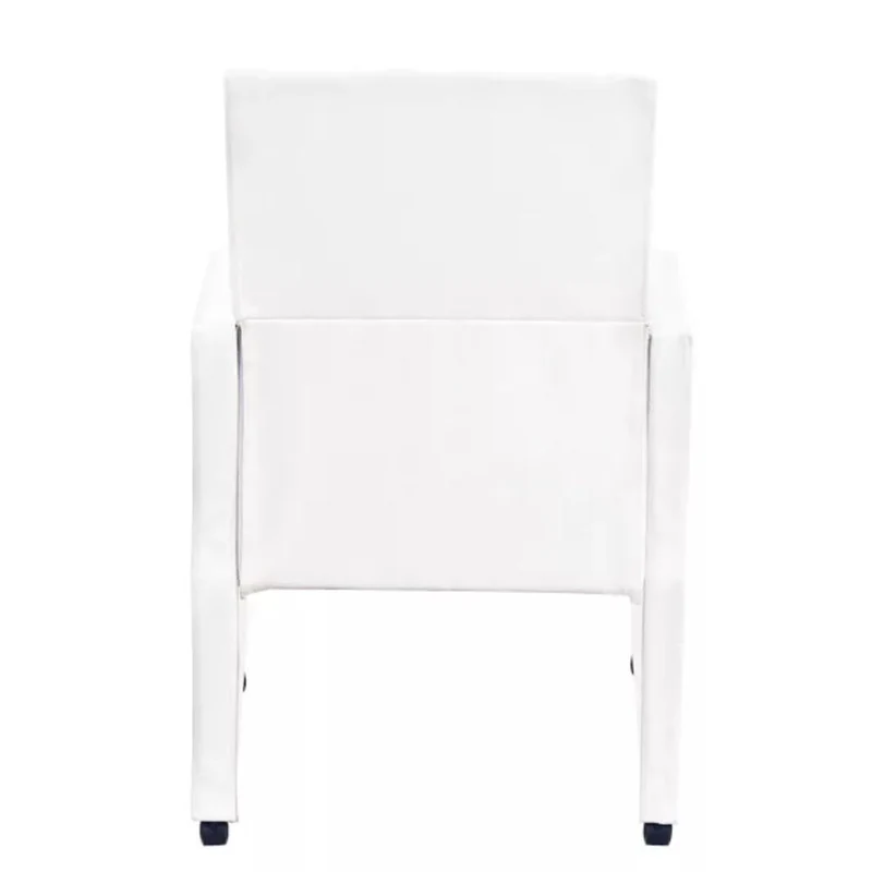 Lot de 2 chaises de salle à manger cuisine design moderne et ergonomique sur roulettes blanc synthétique CDS020204