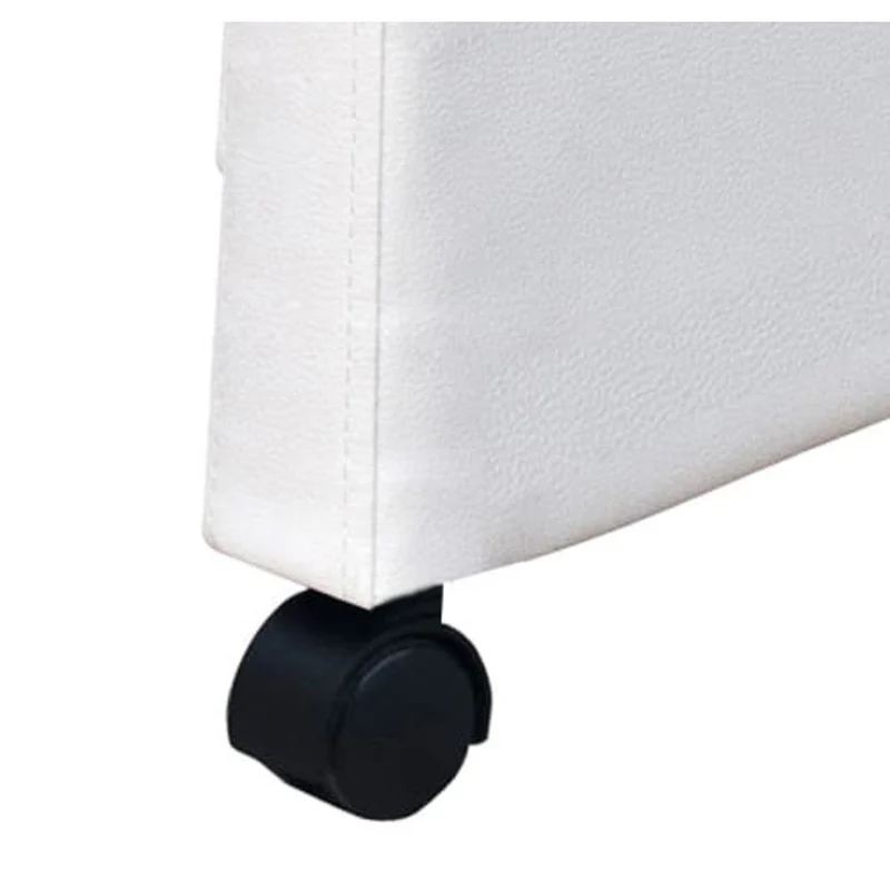 Lot de 2 chaises de salle à manger cuisine design moderne et ergonomique sur roulettes blanc synthétique CDS020204