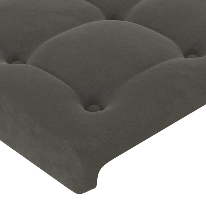 Tête de lit accessoire couchage chambre à coucher meuble à LED 203 x 16 x 78/88 cm tissu velours gris foncé TDL0201049
