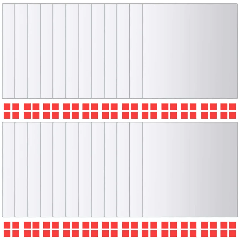 Set de 48 carreaux de miroir carré verre avec bandes adhésives DEC022835