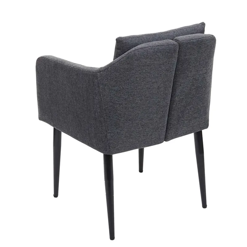2x chaises de salle à manger cuisine en tissu gris foncé pieds en métal design moderne 04_0000420