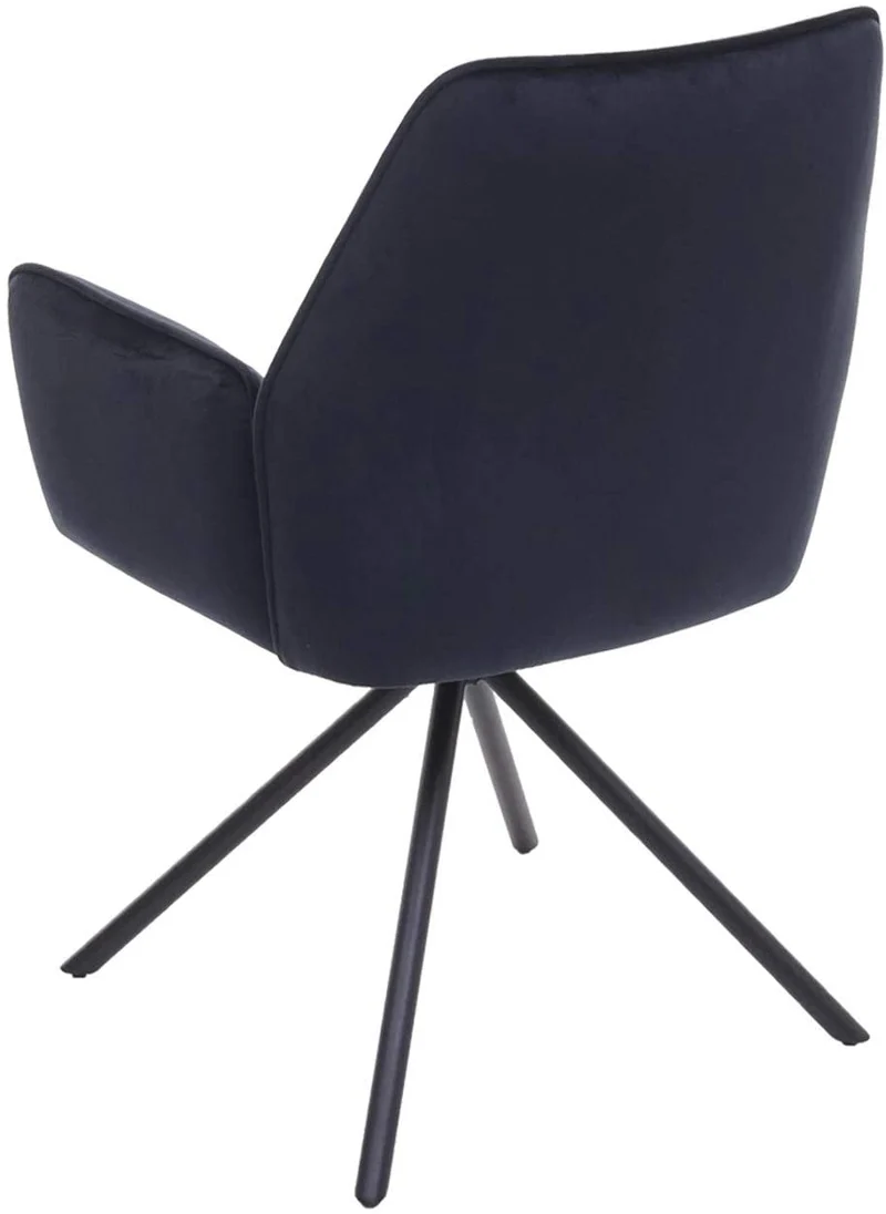 Chaise fauteuil rembourré salon bureau avec accoudoirs rotation 90° en velours gris anthracite FAL04032