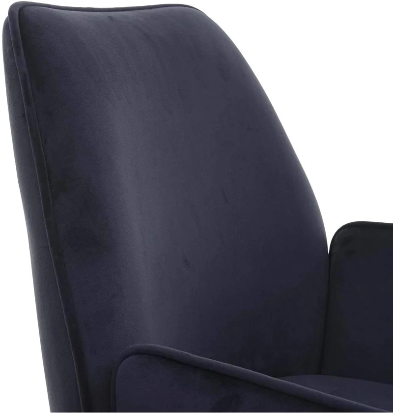 Chaise fauteuil rembourré salon bureau avec accoudoirs rotation 90° en velours gris anthracite FAL04032