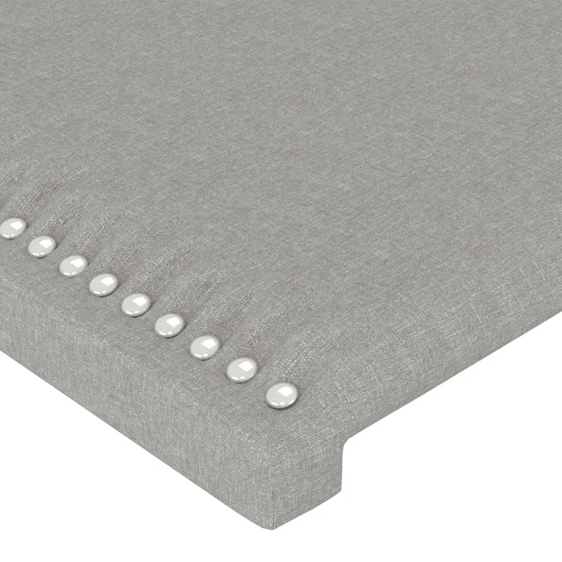 Tête de lit accessoire couchage chambre à coucher meuble à LED 203 x 16 x 118/128 cm tissu gris clair TDL0201304