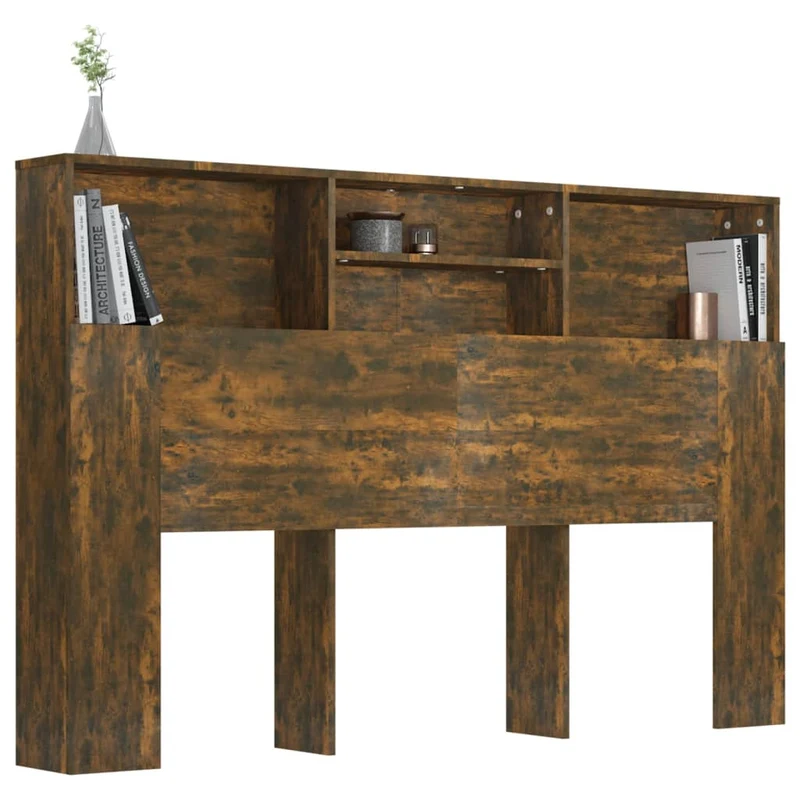 Tête de lit avec rangement accessoire de lit table de chevet étagère 160 x 19 x 103,5 cm MDF marron TDL0200075