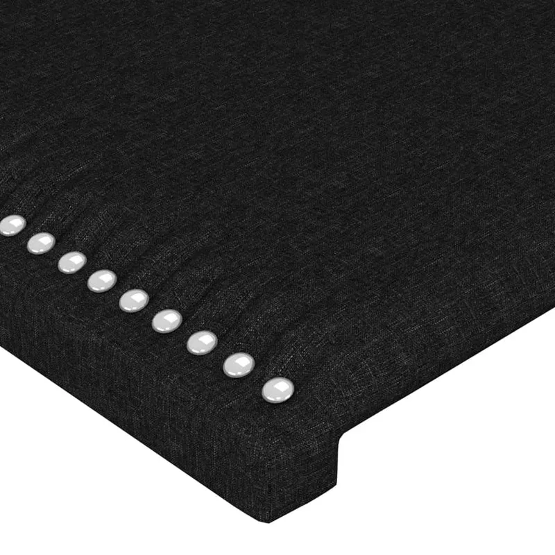 Tête de lit accessoire couchage chambre à coucher meuble à LED 100 x 5 x 78/88 cm tissu noir TDL0200756