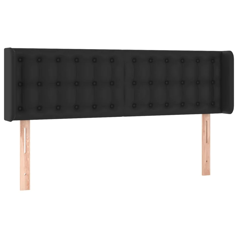 Tête de lit accessoire couchage chambre à coucher meuble à LED 147 x 16 x 78/88 cm synthétique noir TDL0200690