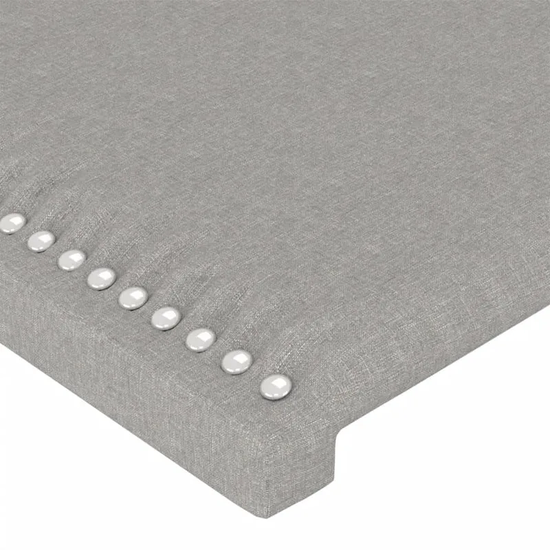 Tête de lit accessoire couchage chambre à coucher meuble à LED 100 x 5 x 118/128 cm tissu gris clair TDL0201461