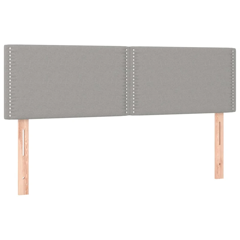 Tête de lit accessoire couchage chambre à coucher meuble à LED 144 x 5 x 78/88 cm tissu gris clair TDL0201402